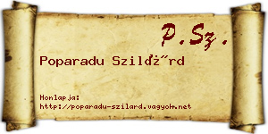 Poparadu Szilárd névjegykártya