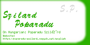 szilard poparadu business card